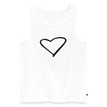 Herz - Männer Premium Bio Tank Top - Weiß - Vorne - AI Model Male 178 light (178cm)
