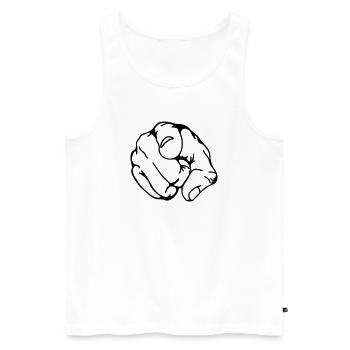 hand faust finger - Männer Premium Bio Tank Top - Weiß - Vorne - Michal (187cm)