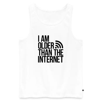 internet - Men's Premium Organic Tank Top - white - Front - AI Model Male 178 light (178cm)
