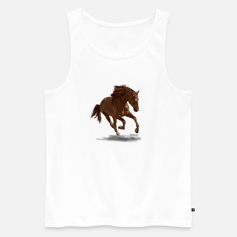 Pferd - Männer Premium Bio Tank Top - Weiß