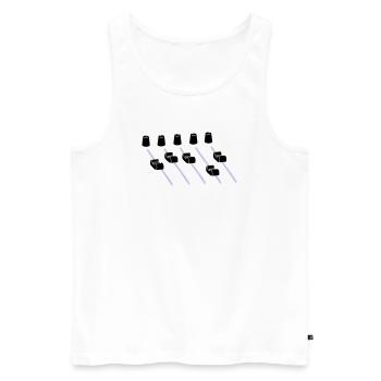 music mixer - Männer Premium Bio Tank Top - Weiß - Vorne - Michal (187cm)