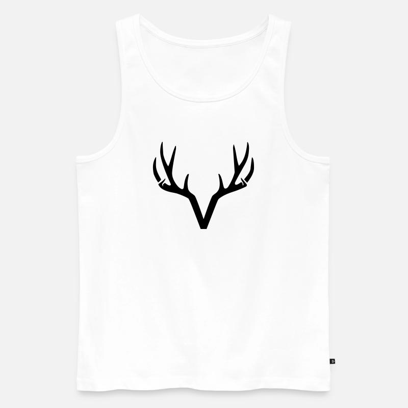 modernes minimalistisches Hirschgeweih - Männer Premium Bio Tank Top - Weiß