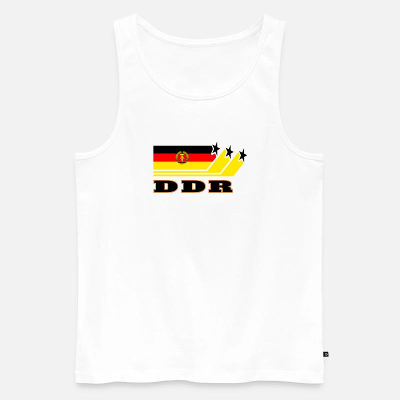 DDR Flaggen Design / Geschenk - Männer Premium Bio Tank Top - Weiß