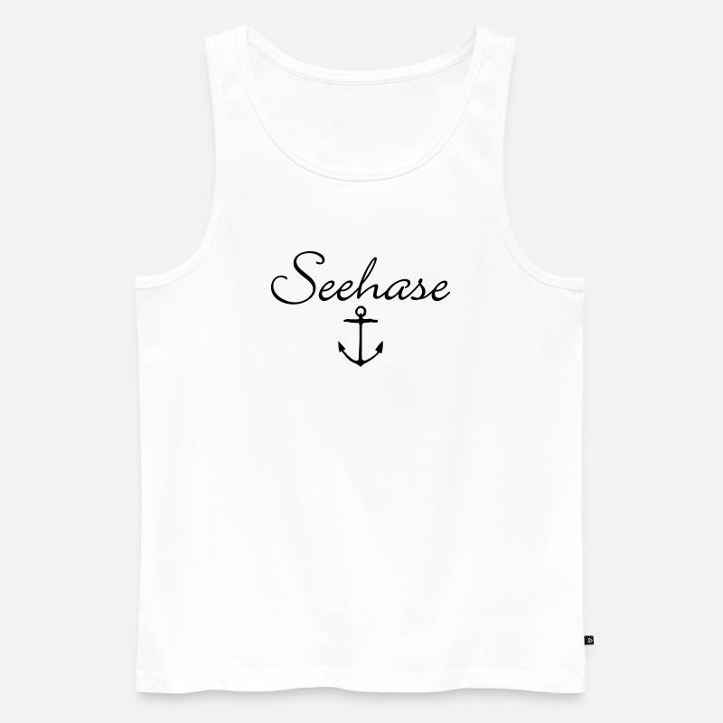 Seehase Anker Bodensee Design - Männer Premium Bio Tank Top - Weiß