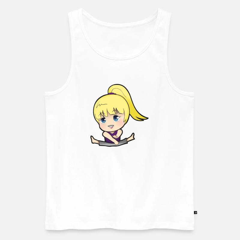 Chibi Anime Manga Splitkick - Männer Premium Bio Tank Top - Weiß
