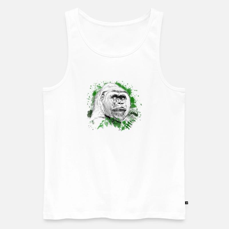 Gorilla - Männer Premium Bio Tank Top - Weiß