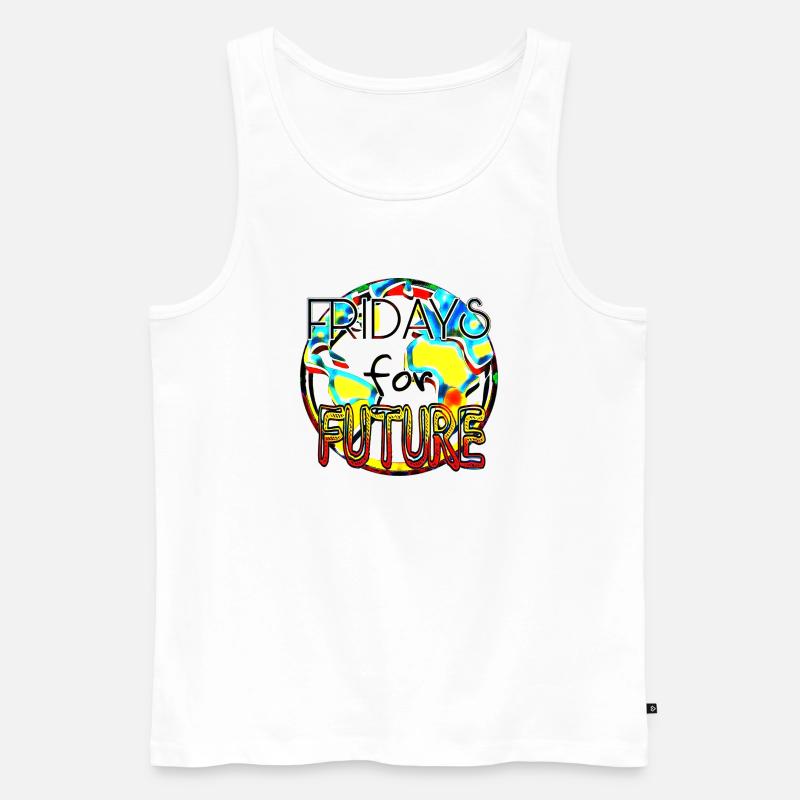 Klimaschutz Statement Farbenkunst - Männer Premium Bio Tank Top - Weiß
