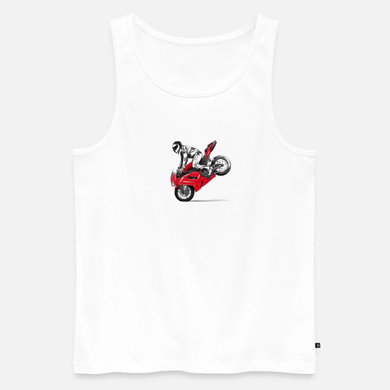 motorcycle stunt - Ekologiczny tank top męski Premium - biały