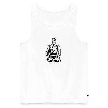 karate - Débardeur bio Premium Homme - blanc - Devant - Michal (187cm)
