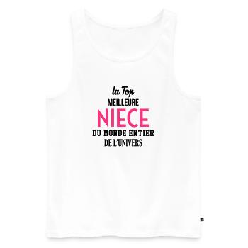 Neveu / Nièce / Famille / Oncle / Tante / Niece - Débardeur bio Premium Homme - blanc - Devant - Michal (187cm)
