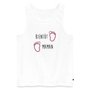 Bientôt Maman / Bébé / Naissance / Enceinte / Baby - Débardeur bio Premium Homme - blanc - Devant - Michal (187cm)