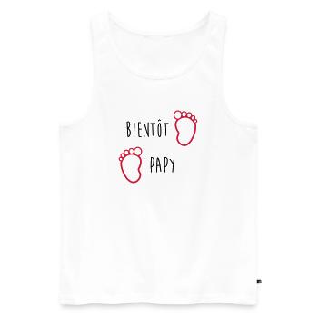 Bientôt Papy / Grand Pere / Naissance / Bébé - Débardeur bio Premium Homme - blanc - Devant - Michal (187cm)