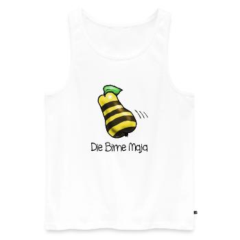 Birne Maja - Männer Premium Bio Tank Top - Weiß - Vorne - AI Model Male 178 light (178cm)