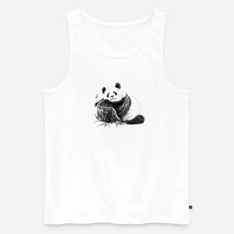 Panda - Männer Premium Bio Tank Top - Weiß