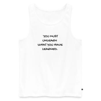 Cinéma / Citation / Série télé / Geek - Débardeur bio Premium Homme - blanc - Devant - AI Model Male 178 light (178cm)