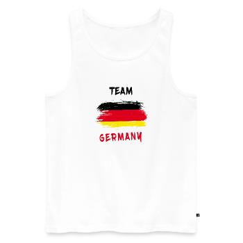 Equipe Allemagne / Drapeau - Débardeur bio Premium Homme - blanc - Devant - AI Model Male 178 light (178cm)