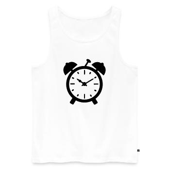 wecker uhr - Männer Premium Bio Tank Top - Weiß - Vorne - AI Model Male 178 light (178cm)