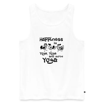 yoga - Débardeur bio Premium Homme - blanc - Devant - AI Model Male 178 light (178cm)