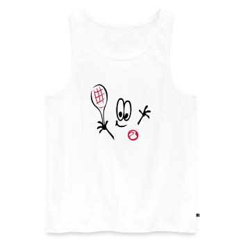 Sport, Tennis ,Tennisball, Comic - Männer Premium Bio Tank Top - Weiß - Vorne - AI Model Male 178 light (178cm)