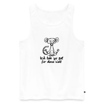 zu gut - Männer Premium Bio Tank Top - Weiß - Vorne - Michal (187cm)