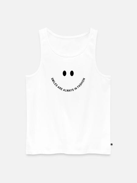 Smile-Face: Smiles are always in fashion! - Männer Premium Bio Tank Top - Weiß
