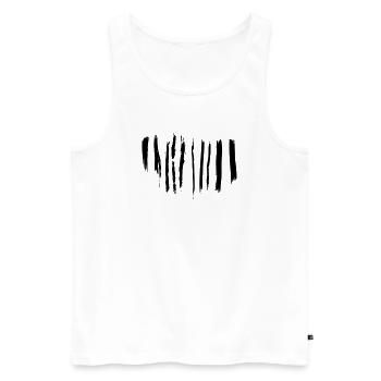 Schwarz-weiße Pinselstriche - Männer Premium Bio Tank Top - Weiß - Vorne - AI Model Male 178 light (178cm)