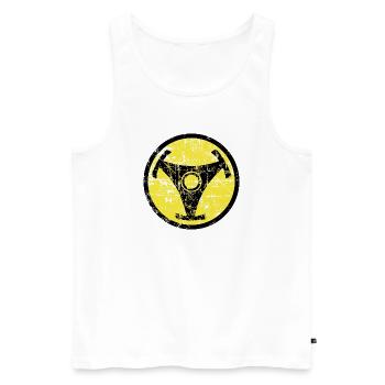 Atomic Vinyl 45rpm Nuklear Design - Männer Premium Bio Tank Top - Weiß - Vorne - Michal (187cm)