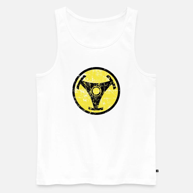 Atomic Vinyl 45rpm Nuklear Design - Männer Premium Bio Tank Top - Weiß
