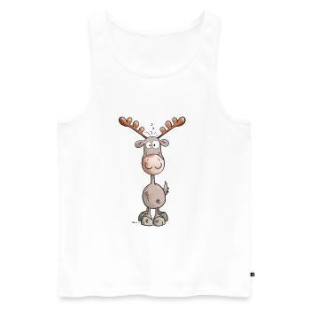 Wild Elk - Men's Premium Organic Tank Top - white - Front - AI Model Male 178 light (178cm)