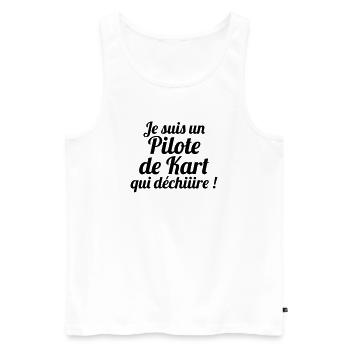 Go-Kart / Karting / Kart / Fahrer - Männer Premium Bio Tank Top - Weiß - Vorne - AI Model Male 178 light (178cm)