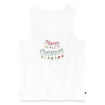 Joyeux Noël à tous et joyeux Noël - Débardeur bio Premium Homme - blanc - Devant - Michal (187cm)