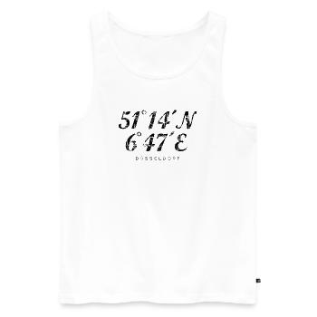 Düsseldorf Koordinaten (Vintage/Schwarz) - Männer Premium Bio Tank Top - Weiß - Vorne - Michal (187cm)