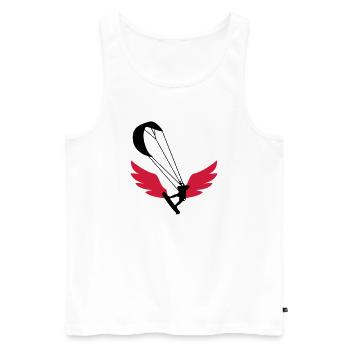 Kiteboarding / Kitesurfing / Kitesurf / - Débardeur bio Premium Homme - blanc - Devant - AI Model Male 178 light (178cm)