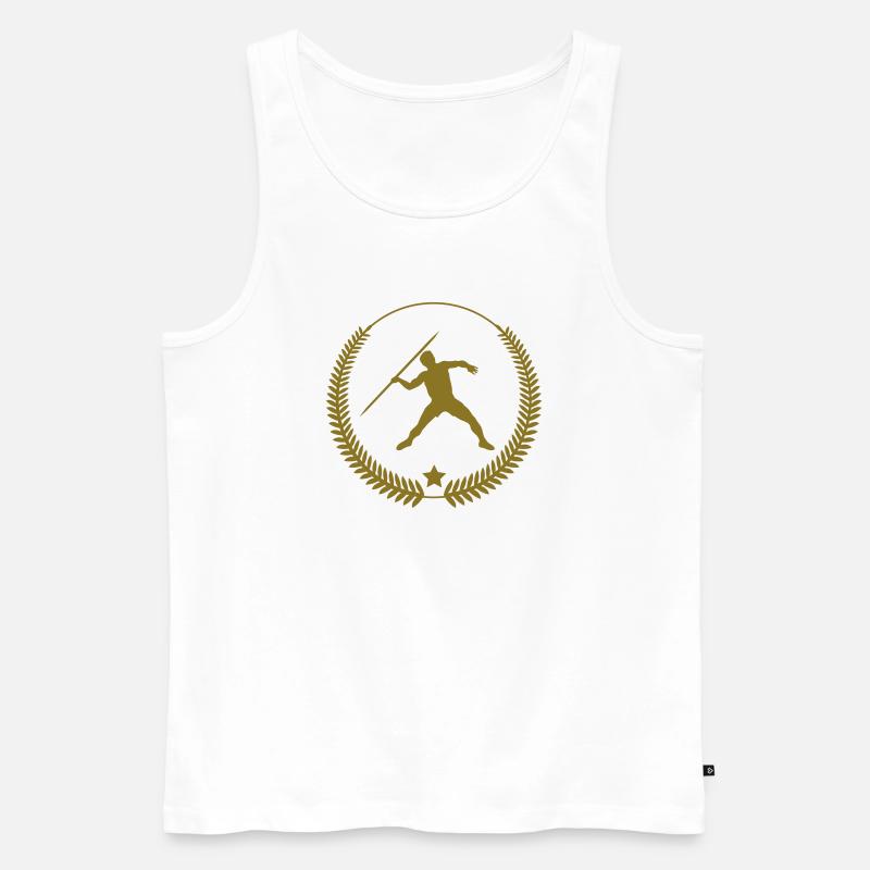 Speerwurf / Diskuswurf / Kugelstoßen / Hammerwurf - Männer Premium Bio Tank Top - Weiß