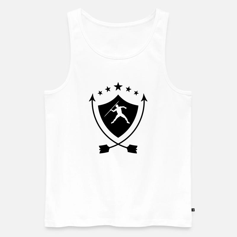 Speerwurf / Diskuswurf / Kugelstoßen / Hammerwurf - Männer Premium Bio Tank Top - Weiß