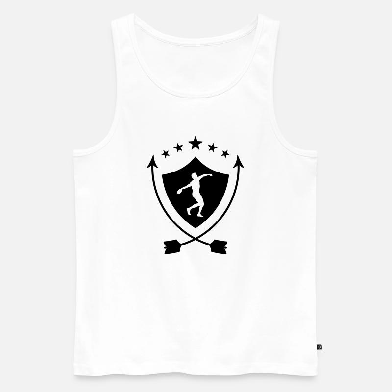 Speerwurf / Diskuswurf / Kugelstoßen / Hammerwurf - Männer Premium Bio Tank Top - Weiß