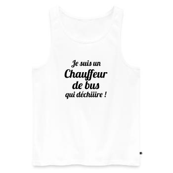 Bus Driver / Busfahrer / Autocar / Autobus / Job - Men's Premium Organic Tank Top - white - Front - Michal (187cm)