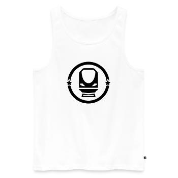 Railway Railwayman Cheminot Train Eisenbahn - Men's Premium Organic Tank Top - white - Front - Michal (187cm)