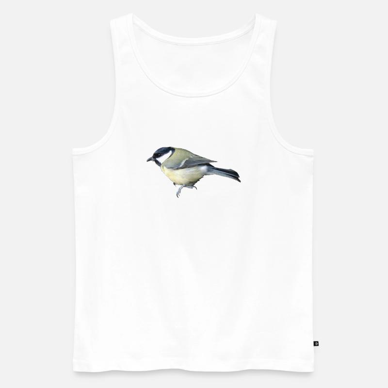 Vogel Kohlmeise - Männer Premium Bio Tank Top - Weiß