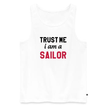 Sailor / Marine / Marin / Boat / Sea / Navy - Men's Premium Organic Tank Top - white - Front - Michal (187cm)