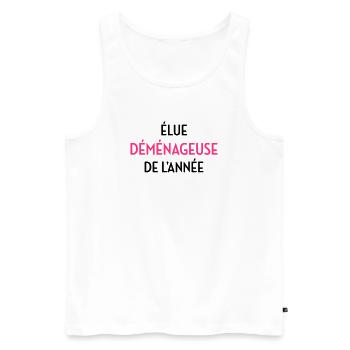 Déménageur / Déménagement / Déménager / Camion - Débardeur bio Premium Homme - blanc - Devant - AI Model Male 178 light (178cm)