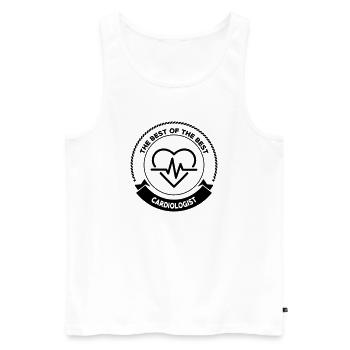 Arzt / Medizin / Kardiologie / Kardiologe - Männer Premium Bio Tank Top - Weiß - Vorne - Michal (187cm)
