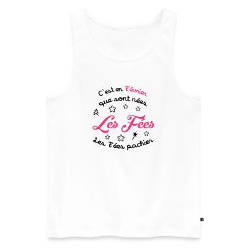 Fée / Fille / Reine / Naissance / Bébé / Février - Men's Premium Organic Tank Top - white - Front - AI Model Male 178 light (178cm)
