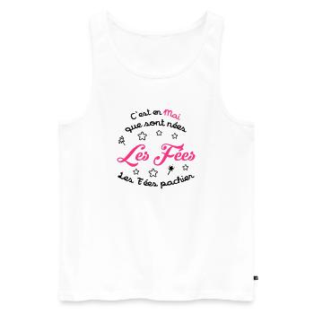 Fée / Fille / Reine / Naissance / Bébé / Mai - Men's Premium Organic Tank Top - white - Front - AI Model Male 178 light (178cm)