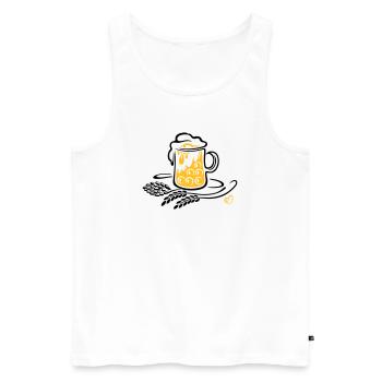 Beer Beer Mug Hops Wheat - Men's Premium Organic Tank Top - white - Front - AI Model Male 178 light (178cm)
