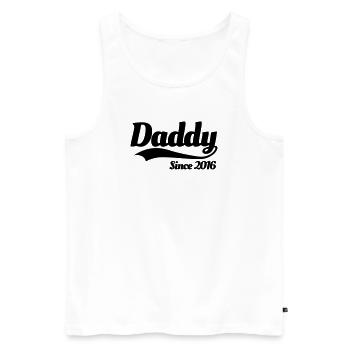 Daddy since 2016 - Men's Premium Organic Tank Top - white - Front - Michal (187cm)