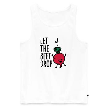 Let the beet drop - Men's Premium Organic Tank Top - white - Front - AI Model Male 178 light (178cm)