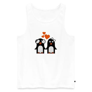 pinguine liebe valentinstag - Männer Premium Bio Tank Top - Weiß - Vorne - Michal (187cm)