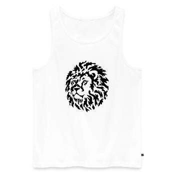 lion - Men's Premium Organic Tank Top - white - Front - Michal (187cm)