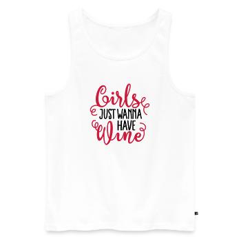 Girls just wanna have wine - Débardeur bio Premium Homme - blanc - Devant - AI Model Male 178 light (178cm)